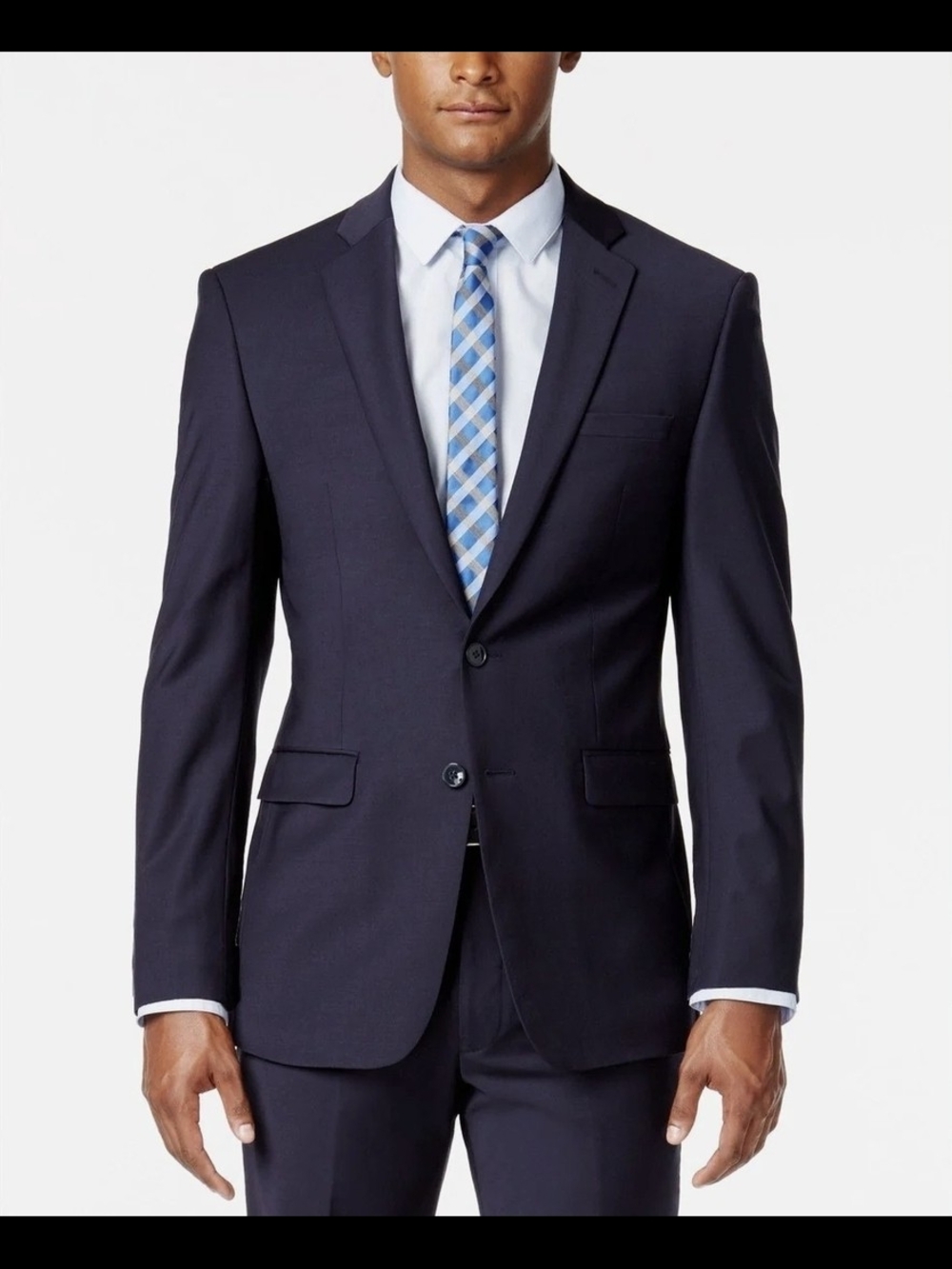 NWT - Calvin Klein Men's Navy Blue Two-Button Sport Coat